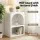 Artiss Rosy King Single Bed Frame Scallop Pink Velvet Headboard with 2 White Bedside Tables 216x114cm
