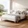 Artiss Queen Bed Frame with Upholstered Linen Headboard, Sturdy Wooden Base, Reinforced Slats, Beige, 300KG Capacity