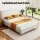 Artiss Queen Bed Frame with Upholstered Linen Headboard, Sturdy Wooden Base, Reinforced Slats, Beige, 300KG Capacity