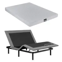 Artiss Double Electric Adjustable Bed Frame with Giselle 15cm Memory Foam Mattress Set Zero Gravity 7 Zone Cooling