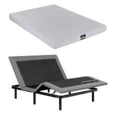 Artiss Double Electric Adjustable Bed Frame with Giselle 15cm Memory Foam Mattress Set Zero Gravity 7 Zone Cooling