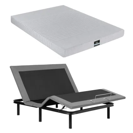 Artiss Double Electric Adjustable Bed Frame with Giselle 15cm Memory Foam Mattress Set Zero Gravity 7 Zone Cooling