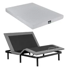 Artiss Queen Electric Adjustable Bed Frame and Giselle 15cm Memory Foam Mattress Set with Zero Gravity