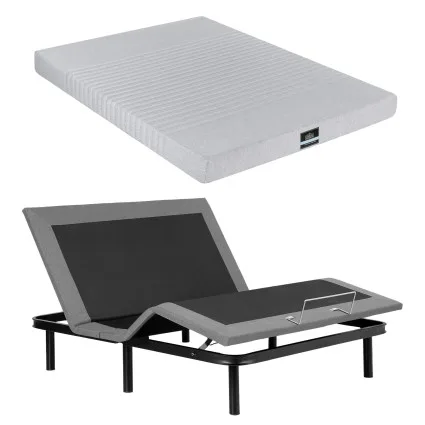 Artiss Queen Electric Adjustable Bed Frame and Giselle 15cm Memory Foam Mattress Set with Zero Gravity