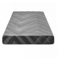 Giselle Bedding Single Memory Foam Mattress 25cm Gel Infused Foam Three-Layer Support Removable Cover Black and White