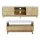 Artiss Entertainment Unit and Coffee Table Set 150cm with Storage Drawers Pine Marble Finish Fluted Design