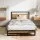 Artiss Dane King Single Bed Frame - Industrial Design, Metal, Wood, Black, Dark Wood, Sturdy Steel, 150kg Capacity