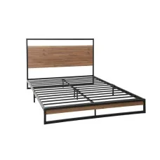 Artiss Dane Single Size Bed Frame - Industrial Metal,; Wood Design, Sturdy Steel, Rust-Resistant, Fits 90x190cm Mattress