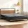 Artiss Dane Double Size Metal Bed Frame with Wood Accents and Pocket Spring Mattress, Industrial Platform Design
