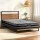 Artiss Dane King Single Metal Bed Frame with Mattress, Industrial Steel and Wood Platform, 5-Zone Pocket Spring