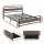 Artiss DREW Queen Bed Frame with 2 Underbed Drawers Reinforced Steel Slats Walnut MDF Headboard Industrial