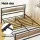 Artiss DREW Queen Bed Frame with 2 Underbed Drawers Reinforced Steel Slats Walnut MDF Headboard Industrial