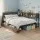 Artiss King Single Metal Bed Frame with 2 Drawers, Charging Station, LED Lights and Storage Headboard in Oak