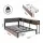 Artiss King Single Metal Bed Frame with 2 Drawers, Charging Station, LED Lights and Storage Headboard in Oak