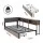 Artiss Single Bed Frame with 2 Drawers and Charging Station Metal Corner Design with Upholstered Headboard Oak