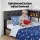 Artiss Single Bed Frame with 2 Drawers and Charging Station Metal Corner Design with Upholstered Headboard Oak