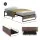 Artiss Oslo King Single Metal Bed Frame with 2 Underbed Drawers Black and Dark Wood Industrial Design