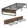 Artiss Oslo King Single Metal Bed Frame with 2 Underbed Drawers Black and Dark Wood Industrial Design