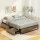 Artiss Oslo Queen Metal Bed Frame with 2 Underbed Drawers Black and Dark Wood Industrial Design Strong Slats 300kg