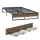 Artiss Oslo Queen Metal Bed Frame with 2 Underbed Drawers Black and Dark Wood Industrial Design Strong Slats 300kg