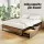 Artiss Oslo Queen Metal Bed Frame with 2 Underbed Drawers Black and Dark Wood Industrial Design Strong Slats 300kg