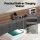 Artiss Double Size Metal Bed Frame with 2-Tier Storage & Charging Station, Grey Faux Linen, Steel Slats, 300kg Capacity