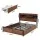 Artiss Queen Metal Bed Frame with Charging Station, 4 Drawers, Headboard Storage and 300kg Load Oak