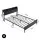 Artiss GRID Double Metal Bed Frame with RGB LED Lights Built‑in Charging Station and Storage Shelf 190x137cm