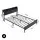Artiss GRID Queen Metal Bed Frame with Storage Shelf Headboard LED Lights Type C USB AC Ports 300kg Capacity