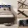 Artiss GRID Queen Metal Bed Frame with Storage Shelf Headboard LED Lights Type C USB AC Ports 300kg Capacity