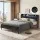 Artiss GRID Queen Metal Bed Frame with Storage Shelf Headboard LED Lights Type C USB AC Ports 300kg Capacity