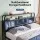 Artiss Queen Metal Bed Frame with 4 Drawers, Open Shelves and Hidden Storage Headboard in Black 300kg