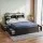 Artiss Queen Metal Bed Frame with 4 Drawers Hidden Storage Headboard Open Shelves Black 300kg E1 MDF