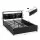 Artiss Queen Metal Bed Frame with 4 Drawers Hidden Storage Headboard Open Shelves Black 300kg E1 MDF