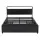 Artiss Queen Metal Bed Frame with 4 Drawers Hidden Storage Headboard Open Shelves Black 300kg E1 MDF