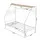 Artiss Single House Bed Frame Metal Canopy Storage Shelf with 180kg Capacity and 24cm Clearance White
