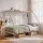 Artiss Single House Bed Frame Metal Canopy Storage Shelf with 180kg Capacity and 24cm Clearance White