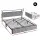 Artiss King Velvet Metal Bed Frame with LED Headboard USB Type C Charging and 2 Drawers Black 203x183cm