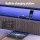 Artiss King Velvet Metal Bed Frame with LED Headboard USB Type C Charging and 2 Drawers Black 203x183cm