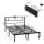 Artiss Double Metal Bed Frame with Charging Station, Storage Drawers, Headboard Shelf and 300kg Capacity Black