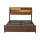 Artiss Double Bed Frame Metal with 300kg Capacity Charging Station RGB LED Light Storage Shelf Black & Oak