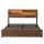 Artiss King Metal Bed Frame with Charging Station RGB LED Storage Shelf Black & Oak