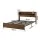 Artiss King Metal Bed Frame with Charging Station RGB LED Storage Shelf Black & Oak
