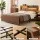 Artiss King Metal Bed Frame with Charging Station RGB LED Storage Shelf Black & Oak