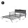 Artiss Double Metal Trundle Daybed TURN with LED Lights Padded Headboard and Integrated Charging Station