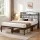 Artiss WAVE Double Metal Bed Frame with Charging Station USB Type‑C MDF Headboard Black 210x139x111.5cm