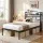 Artiss WAVE Single Metal Bed Frame with Integrated Charging Station USB Type C and AC Outlets Black 190x90cm
