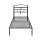 Artiss WAVE Single Metal Bed Frame with Integrated Charging Station USB Type C and AC Outlets Black 190x90cm
