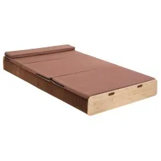 Artiss Folding Kraft Paper Bed Frame with Folding Mattress and Pillow 200x120cm 300kg Capacity Single Sofa