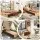 Artiss Folding Kraft Paper Bed Frame with Folding Mattress and Pillow 200x60cm 300kg Capacity for Home